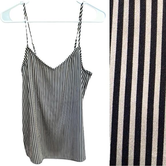 NWT Show Me Your MuMu Julia Top in Black & Beige Stripe Luxe Satin Size XS - Picture 8 of 8